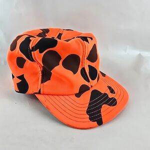 Thinsulate Blaze Orange Camo Hunting Hat Small Made in USA Thermal Cap